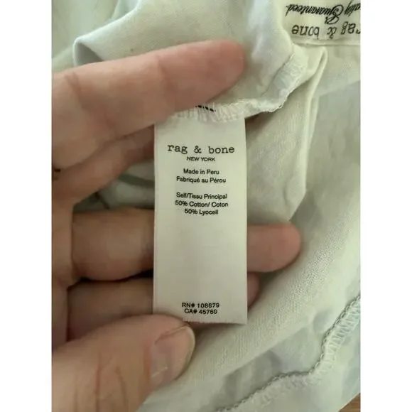 Rag & Bone All Over Julie Floral Tee White Blue Size Medium - Picture 7 of 7